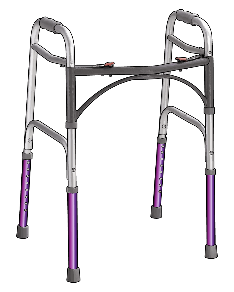 Purple Chrome Custom Folding Walking Frame from Pimp Mobility UK