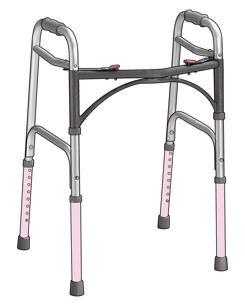 Baby Pink Custom Folding Walking Frame from Pimp Mobility UK