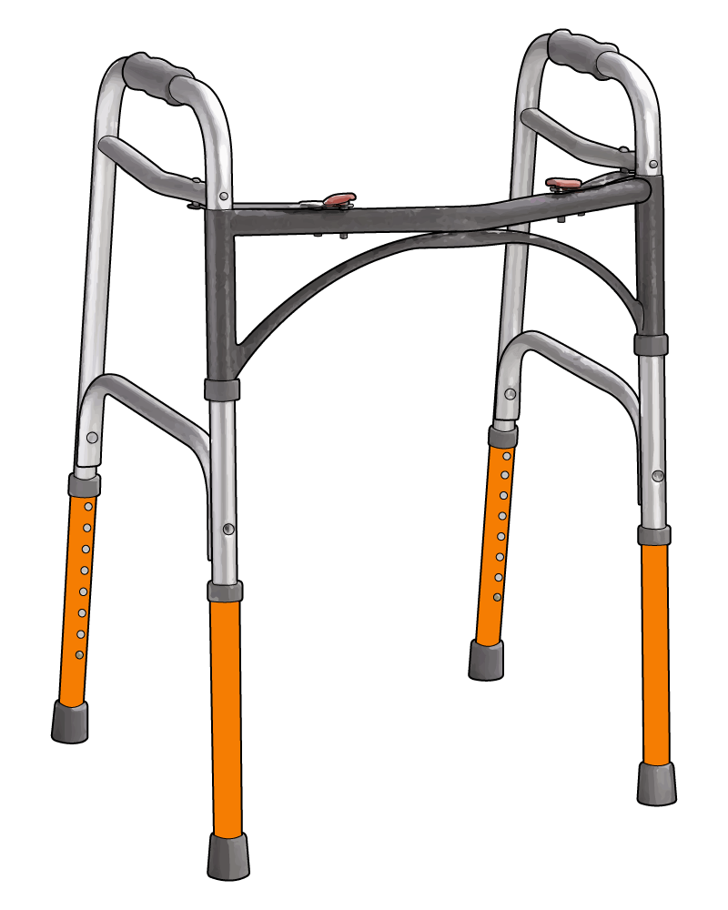 Orange Custom Folding Walking Frame from Pimp Mobility UK