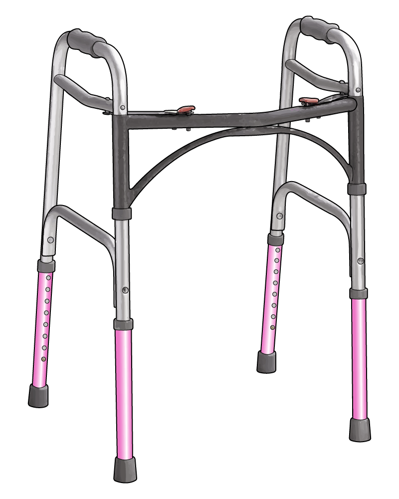 Metallic Pink Custom Folding Walking Frame from Pimp Mobility UK