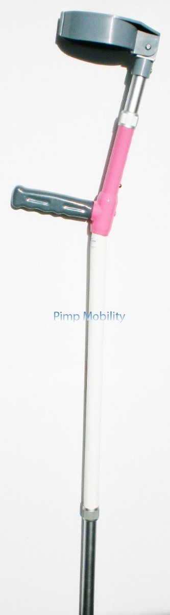 2 Colour Pink and White Custom Personalised Crutches by Pimp Mobility