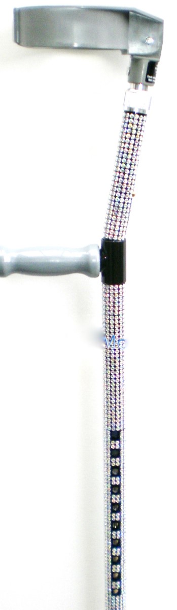 Black & Silver Diamante Custom Crutches by Pimp Mobility