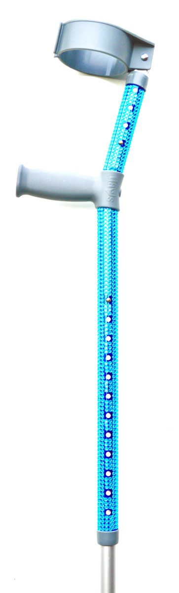 Light Blue Diamante Custom Crutches by Pimp Mobility