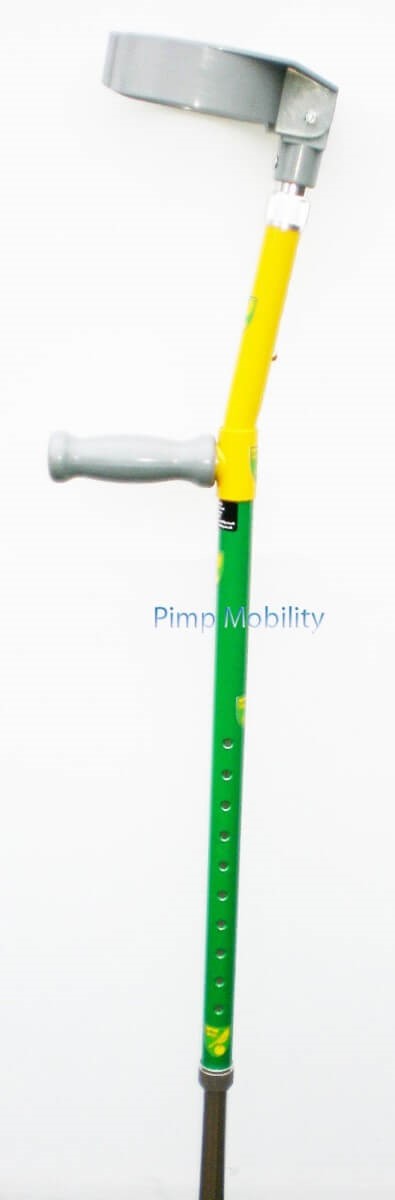Norwich City Custom Football Team Crutches by Pimp Mobility