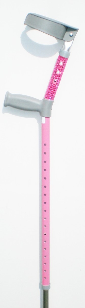 Pink & Half Pink Custom Diamante Crutches by Pimp Mobility