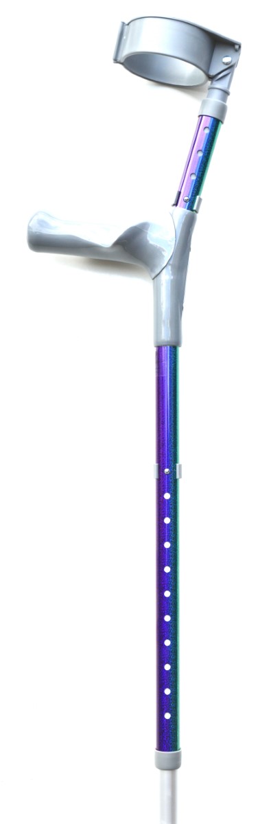 Purple Blue Glitter Effect Custom Wrapped Crutches by Pimp Mobility