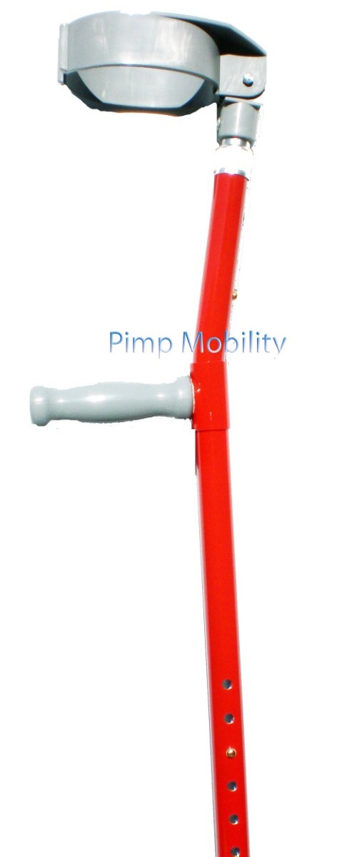 Red Custom Personalised Crutches by Pimp Mobility